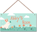 Personalized Rabbit Sign Cute Cartoon Art Wall Hanging Plaque Sign Magic Unicorn Plate For Girls Room Decor For Nursery Bedroom Home Art Décor For Kids Room