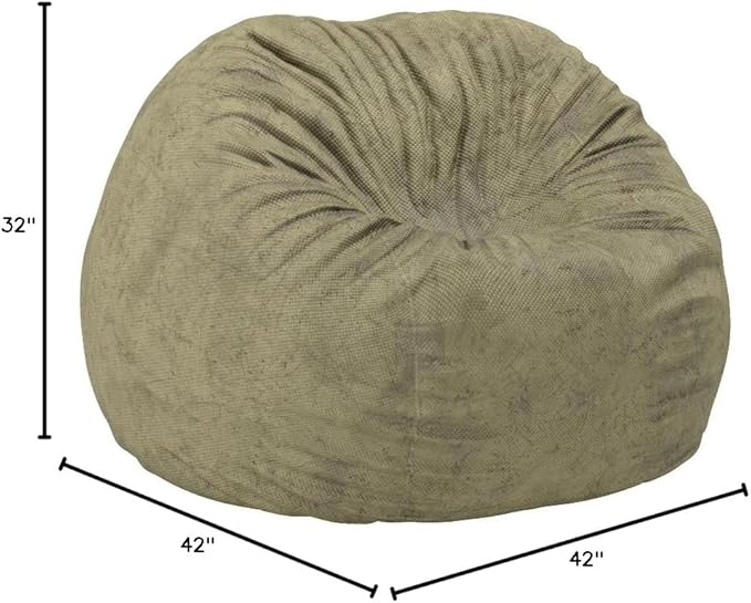 CordaRoy's Chenille Bean Bag-Convertible Bean Bag Chair-Machine-Washable Chenille Fabric Cover-for Basement,Living Room,Game Room,Dorm & More - Full Size - Moss | Made in The USA
