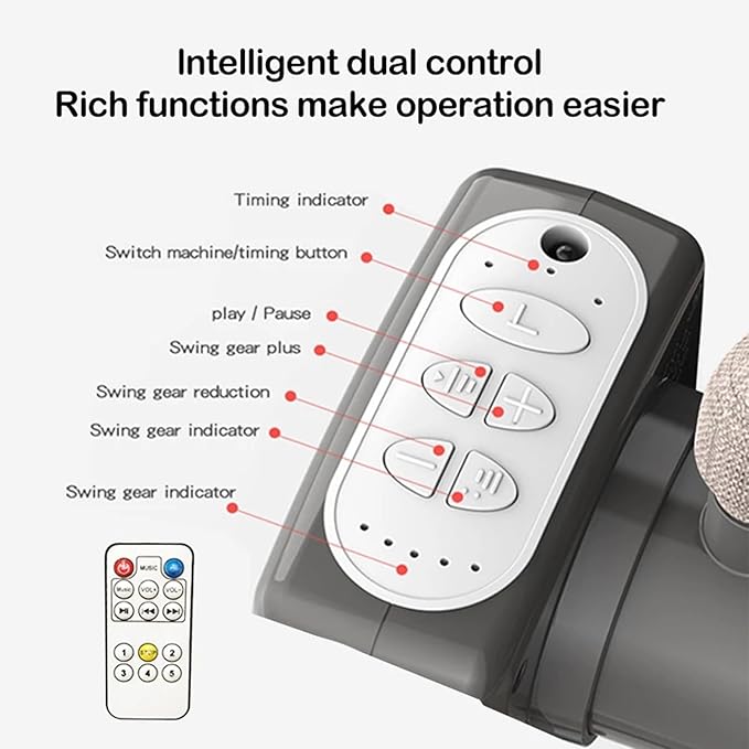Electric Bluetooth Smart Baby Bedside Bassinet, Baby Bassinet Bedside Sleeper, Next to Me Crib with Wheels, Foldable Co-Sleeping Bed Bassinet for Newborn with 5 Swaying Gears and Remote (601 Khaki)