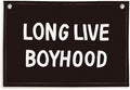 Lacama Long Live Boyhood Banner,Boy Nursery Decor,Black Canvas Banner Wall Hanging Banner Flag Decor for Nursery Playroom Toddler Room, Boys Kids Room Decor 30x20 Inch
