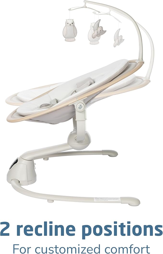 Maxi-Cosi Cassia Baby Swings for Infants: Smart Portable Baby Swing with Music, Lightweight & Foldable Baby Swing, 360 Rotation Infant Swing, Classic Oat