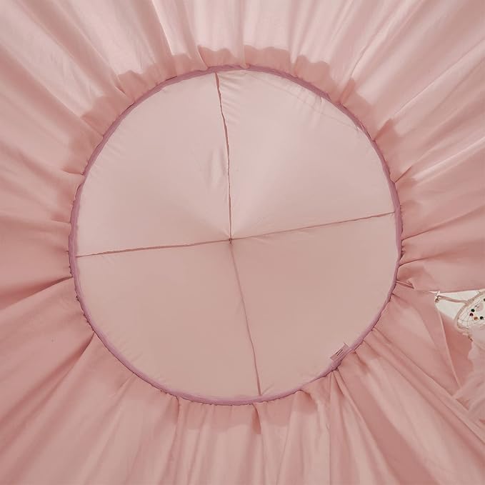 Bed Canopy for Girls, Double Layer Dome Mosquito Net Princess Canopy for Girls Bed Room Decor Reading Nook (Pink)