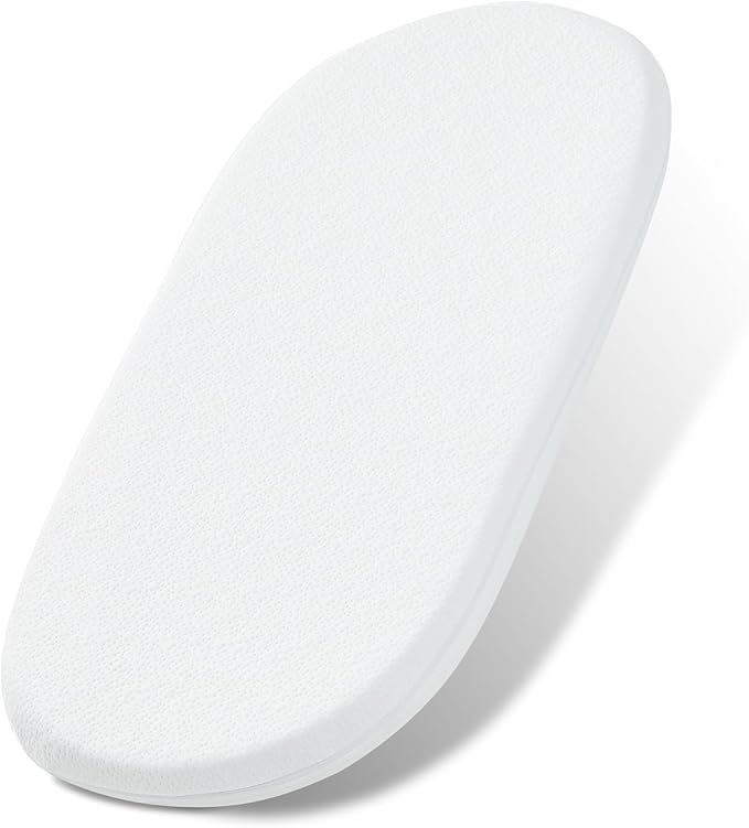 NeoBorn Baby Bassinet Mattress Pad, 30" x 15" Dual Sided Comfort Gel Memory Foam Mattress with Removable Breathable Soft Tencel Cover Fit for Dream On Me Lacy/Snoo/Moses Basket Baby Bassinet
