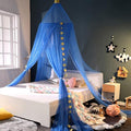 Princess Bed Canopy for Girls and Kids Hanging Mosquito Net for Baby Crib Nook Castle Game Tent Nursery Play Room Decor（Dark Blue）