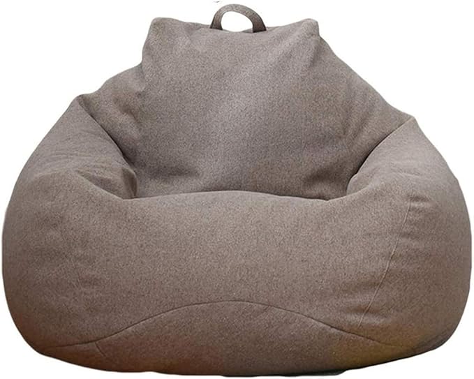 Stuffed Animal Storage Bean Bag Cover (No Filler) Extra Soft Beanbag Seat Chair Covers-Cotton Linen Memory Foam Beanbag Replacement Cover for Adults Children without Filling