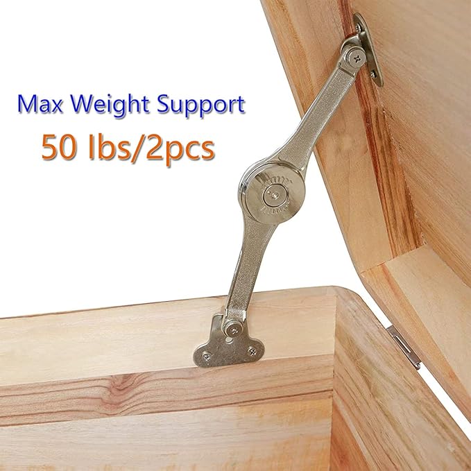 Toy Box Hinges Soft Close - Lid Support Hinges for Wooden Box Toy Chest Bench Trunk, Soft Close Hinges Heavy Duty & Adjustable 50lb/2pcs (Hingex)