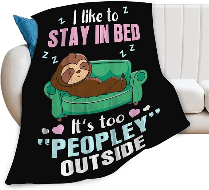 Funny Sloth Throw Blanket Sloth Gifts for Girls Boys Women Men Kids Adults Soft Flannel Fleece Blanket for Couch Sofa Bed Home Decor 40"x50"