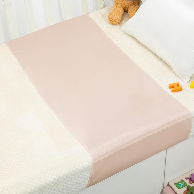 PROMEED 100% Mulberry Silk Crib Sleeve for Baby Hair Loss Prevention, Premium 23 Momme Natural Silk Bassinet Slip for Bassinets/Cradles/Cots/Cribs (Champagne)