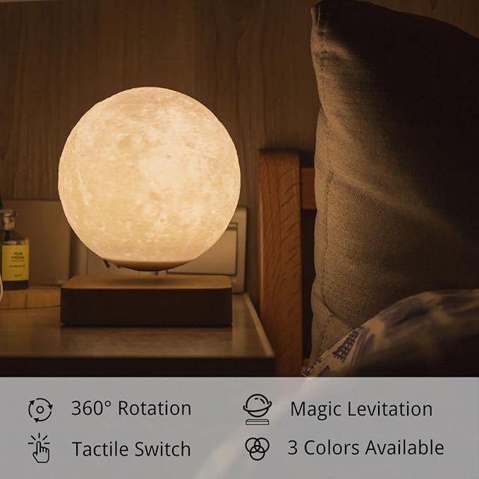 MOOCCI Levitating Moon Lamp, Floating Moon Lamp Magnetic Levitation Moon Light Gifts for Girls, Boys, Children and Teenagers