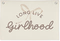 Cute Girls Room Decor，Long Live Girlhood Pink Coquette Girl Nursery Playroom Wall Hanging Linen Banner, Baby Girls Nursery Decor Toddler Teen Kids Bedroom Decorations,Newborn Gift 30x20 girlroom