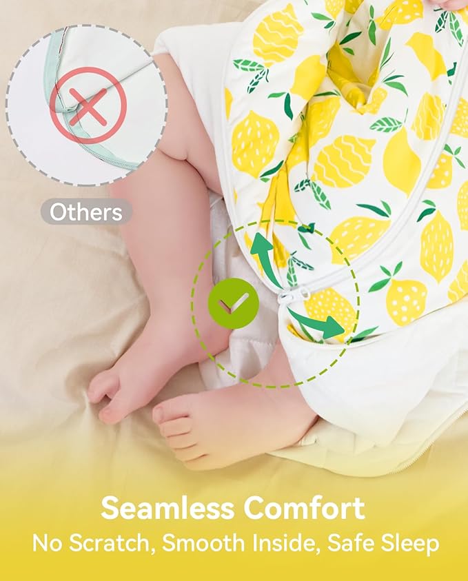 Rayon Made from Bamboo Viscose Sleep Sack 0-36 Months 1.0 Tog for Toddler and Baby sleepers 2-Way Zipper Newborn Sleep Sacks