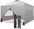 GDY 12x12FT Pop Up Canopy Tent with One Push Setup, Easy to Install with 4-Sidewalls for Events, Parties, Camping, Outdoor Gazebo with 4-Sandbags, White.