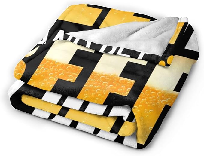 Tijuboni Beer Throw Blanket Beer Gifts for Men Women Adults Soft Flannel Fleece Blanket for Couch Sofa Bed Home Decor 40"x50"