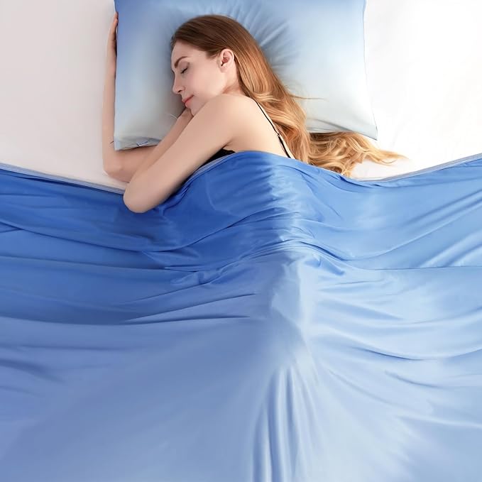 LUXEAR Gradient Cooling Blanket, Double-Sided Q-Max>0.5 Arc-Chill Summer Cold Blanket for Bed Sofa Chair Travel, Absords Heat to Keep Body Cool for Hot Sleeper & Night Sweats Adult Kids - 79"x86"