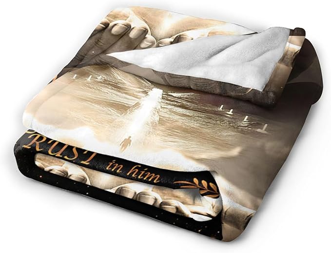 Tijuboni Christian Throw Blanket God Religious Gifts for Women Men Girls Boys Kids Adults Soft Flannel Fleece Blanket for Couch Sofa Bed Home Decor 40"x50"
