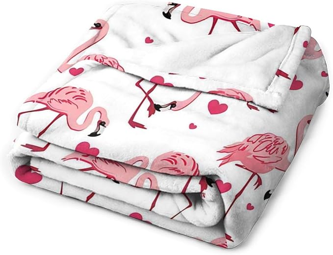 Flamingo Blanket for Girls, Women, and Kids - Soft Warm Cozy Fleece Throw for Couch, Sofa, Bed - Pink Gift for Flamingo Lovers - 60"x80"