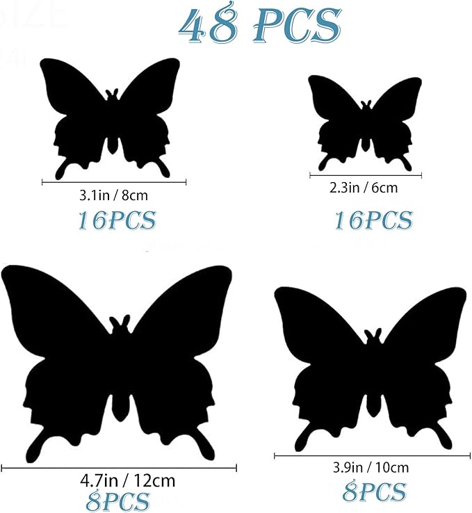 Butterfly Wall Decor 24/48 PCS, 3D Butterflies Stickers for Party Decorations with Magnets (Purple&red, 48)