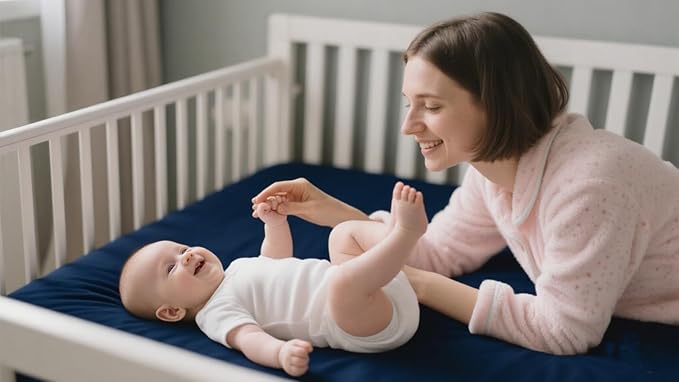 American Baby Company 2 Pack Fitted Crib Sheets 28" x 52", 100% Polyester Ultra Soft Microfiber, Gray/Navy, for Boys and Girls, Fits Crib and Toddler Bed Mattresses