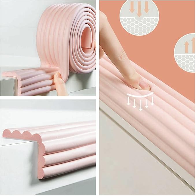 M2cbridge Multifunctional Edge and Corner Guard Coverage Baby Safety Bumper DIY (Rice White 13.1ft)