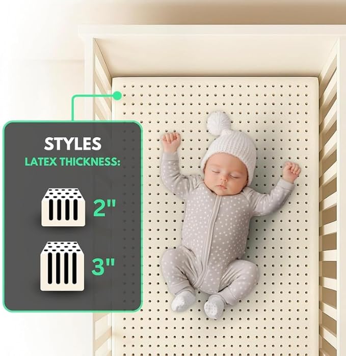 ORGANIC TEXTILES Organic Baby Mattress Topper with Water Resistant Removable Cotton Cover - GOLS/GOTS Certified - Breathable - 2" Mini Sleeper (31"x18")