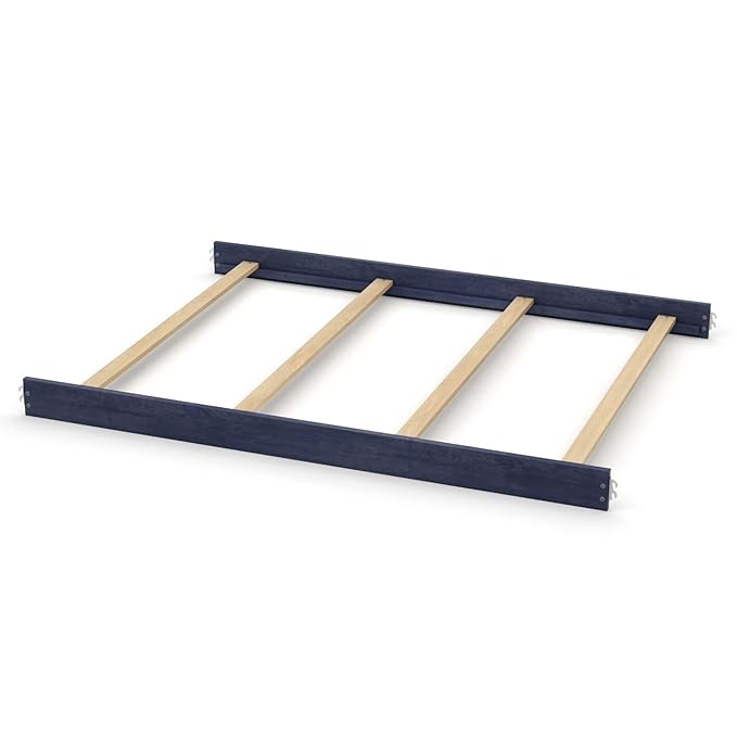 Full-Size Conversion Kit Bed Rails for Evolur Cribs - Solid Wood Crib Convertible Kit to Kids Bed - Transitional Style Rails & Easy-to-Install Child Essentials for Safety (Distressed Navy)