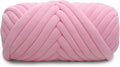 Velvet Chunky Bulky Giant Arm Knitting Yarn, Super Soft Jumbo Tube Weight, Fluffy DIY Crochet Hand Making Washable Yarn for Blanket, Pet Bed, Rugs, Pillow (1.1lb-Pink)
