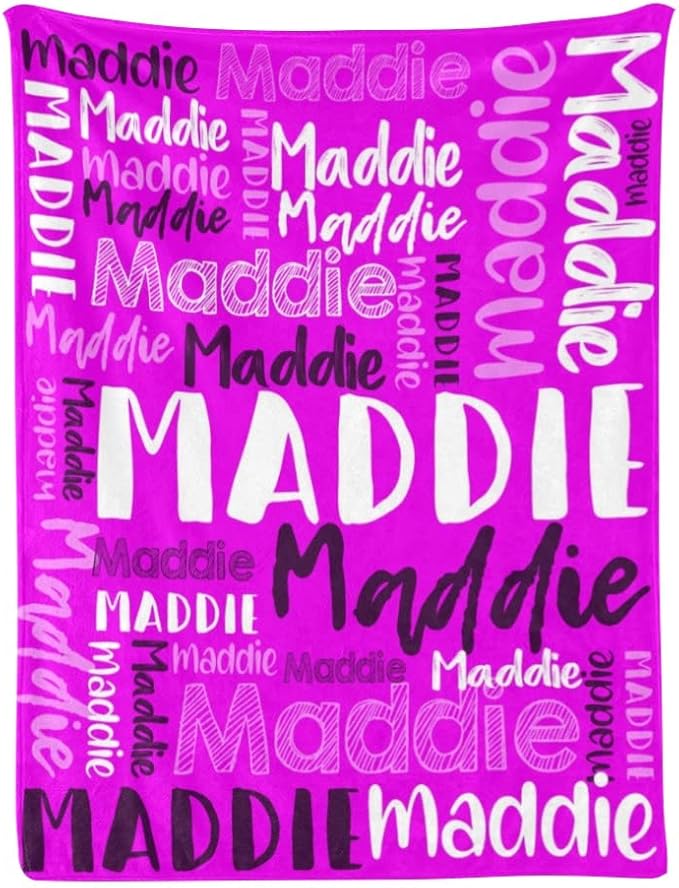 Dr.TOUGH Personalized Blankets with Name Customized Baby Blankets for Girls Boys Adults Monogrammed Blankets and Throws Christmas Birthday Mothers Fathers Valentines Day Gift (Magenta,30''×40'')