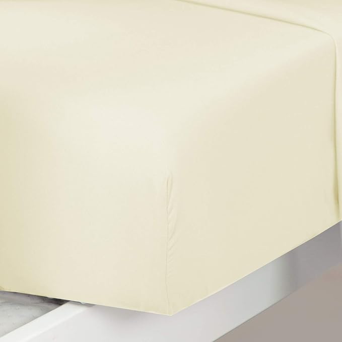 PLAIN PRINTED LINEN 3-Piece Toddler Sheet Set, 100% Cotton Fitted Sheet, Flat Sheet and Envelope Pillowcase, Toddler Bed Set, Mini Crib Sheets (Ivory Solid)