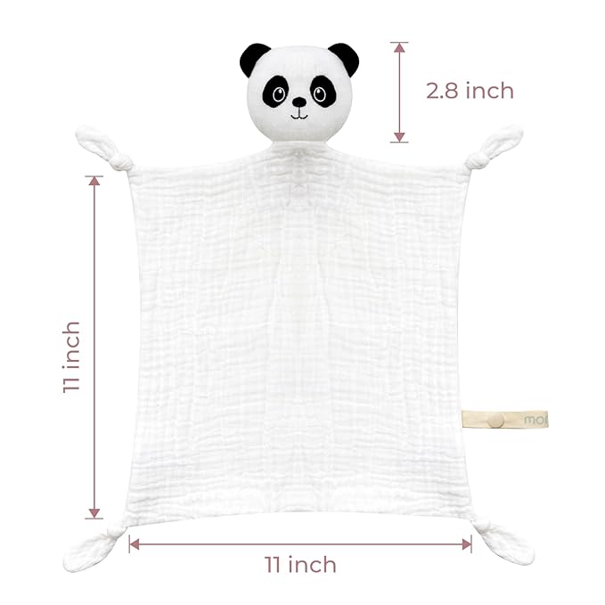 Momcozy Loveys for Babies with Cotton - Soft Security Blanket for Boy or Girl for Self-Soothing On-The-Go-Adorable Portable & Anti-Drop Design - Newborn Gift，Must Have（White 14 inch）