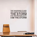 SEATUNE Women Teens Girls Wall Decals - Inspirational Quotes Wall Stickers - Positive Motivational Encouragement Home Vinyl Wall Decor - They Whispered to Her You Cannot Withstand The Storm 28.6"X15"