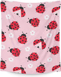 Ladybug Gifts for Women - 60 x 80 Inches Cute Lady Bug Blanket for Girls - Pink Fuzzy Soft Decor for Bed, Living Room