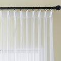 White Sheer Curtains 84 Inches Long 1 Panel, 50 Inch Width, Thin Textured Linen Look Sliding Glass Door Curtain, Rustic Elegant Window Treatments, Pinch Pleated Drapes for Living Room