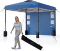 12X12 Pop Up Canopy Tent,Removable Pockets Sidewall for Extra Storage,Easy Up Canopy,Heavy Duty One Person Set Up Event Tent,Blue