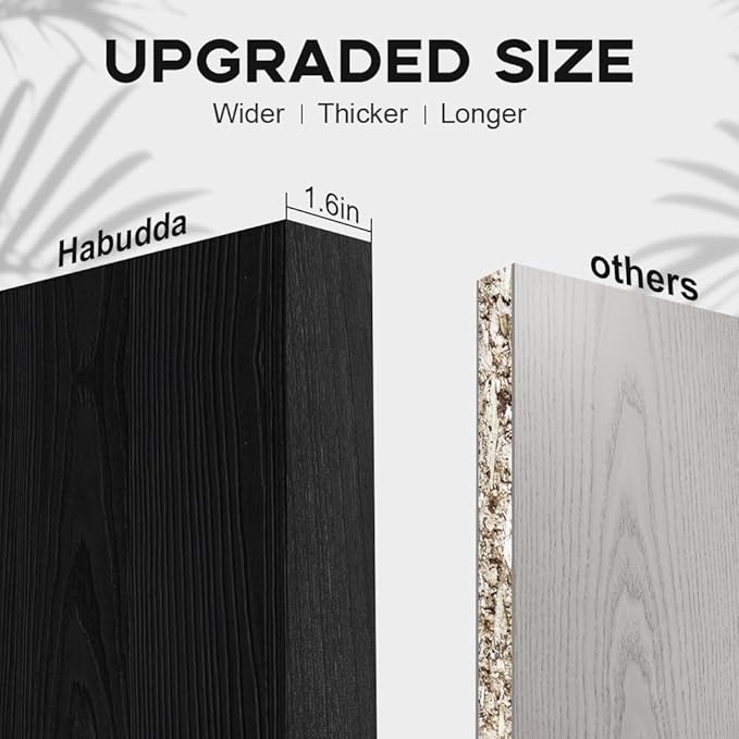 Habudda Floating Shelves, 35.5 Inches Wall Shelf for Rustic Home Decor, Bathroom, Bedroom, Kitchen, Natural Solid Wood, Invisible Bracket, 2 Pack