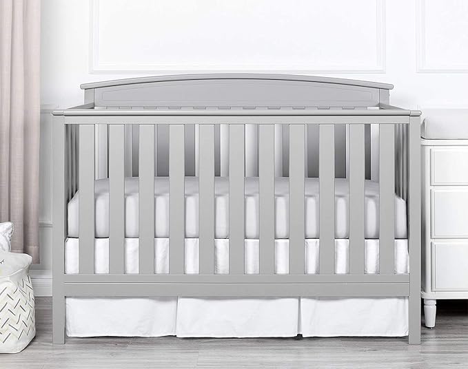Box Pleated Crib Bed Skirt Premium 100% Cotton 800 Thread Count Nursery Crib Toddler Bedding Crib Bedskirt for Baby Boys or Baby Girls, (28" x 52") + 14" Drop Lenght - White Solid