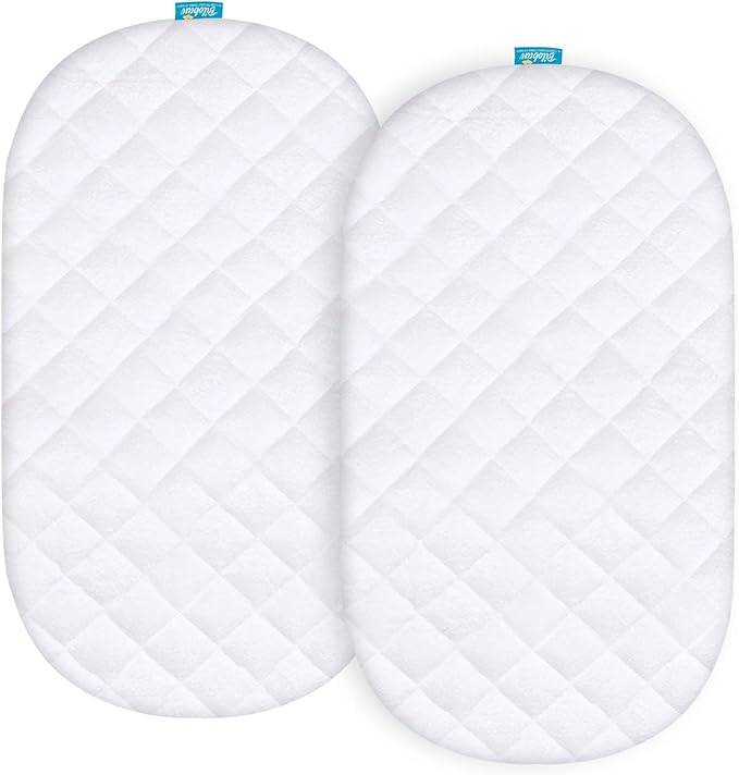 Waterproof Bassinet Mattress Pad Cover Fit for Regalo Baby Bassinet(Small), Baby Trend Lil Snooze for Twins Bassinet, Ultra Soft Surface, 2 Pack