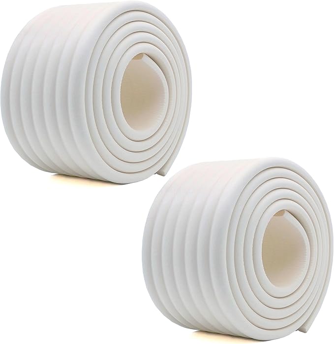 M2cbridge Multifunctional Edge and Corner Guard Coverage Baby Safety Bumper DIY 6.5 Ft (Rice White (6.5ft x 2))