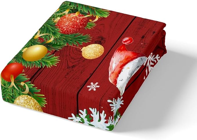 Manfei Christmas Duvet Cover Set Twin Size, Cute Snowman Tree Print Comforter Cover with 1 Pillowcase, New Year Theme Rustic Style Xmas Bedding Set 2pcs for Kids Boys Girls Bedroom Decor,No Comforter