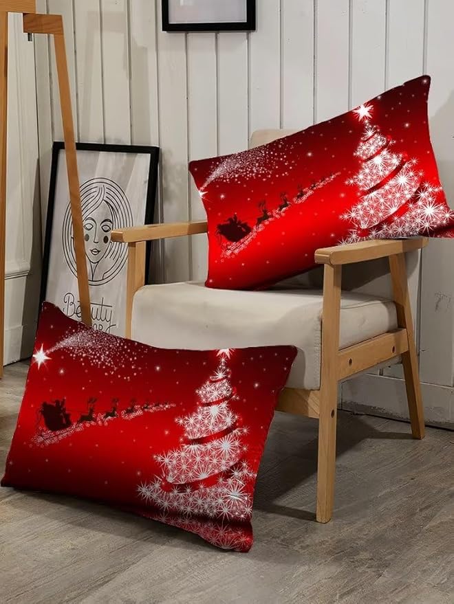 kxry Merry Christmas Comforter Set Santa Claus Deer Christmas Tree Galaxy Red Bedding Quilt Twin Size for Girls Boys Kids 1 Comforter + 1 Pillow Case