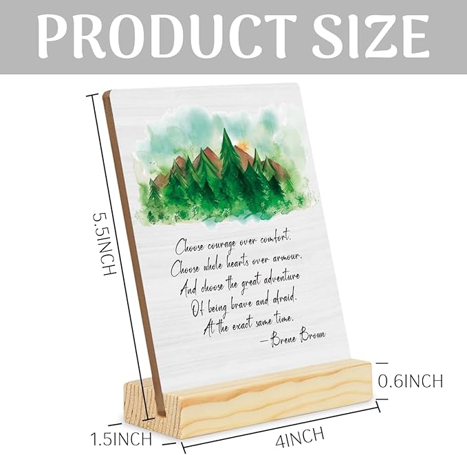 Inspirational Quote Wood Plaque Signs Motivational Quotes Choose Courage Over Comfort. Choose Whole Hearts Over Armour Psychology Recovery Watercolor Desk Decor Encourage planks2006