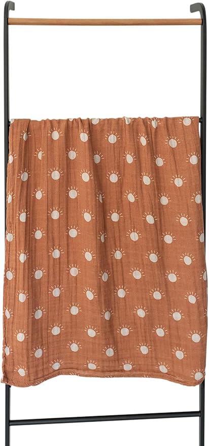 Mebie Baby Sunshine Muslin Swaddle - Soft, Modern & Neutral Swaddle Blanket for Newborns (0-3 Months), Comfy Wrap, Baby Essentials & Gifts