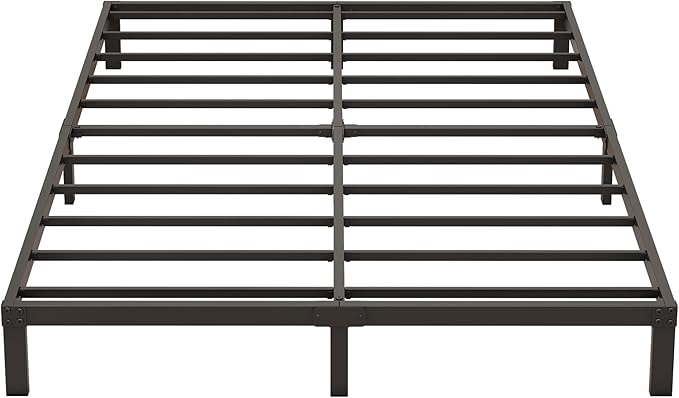 9 Inch Low King Bed Frame Heavy Duty Metal Platform, No Box Spring Needed, Easy Assembly Mattress Foundation, No Noise, Black