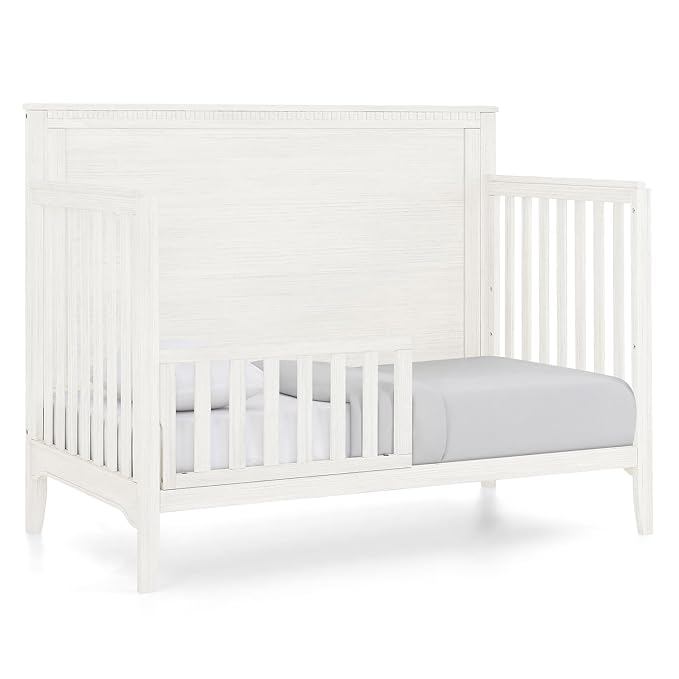 Delta Children Kendall 6-in1 Convertible Crib - Converts from Baby Crib to Toddler Bed, Daybed, Sofa Bed and Full-Size Bed with and Without Footboard, Fits Full-Size Crib Mattress, Antique White
