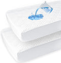 david's kids 2 Pack Waterproof Crib Mattress Protector, Fit Standard Crib and Toddler Mattresses, Ultra Soft and Breathable for Boys Girls Neutral, White Checker