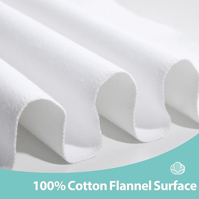 Washable Underpads, 24" x 24" (Pack of 4) Extra Heavy Absorbency ,100% Waterproof Mattress Protector,Flannel Cotton Underpads for Kids, Adults,Pets,Bed, Couch, Sofa, Floor,Home