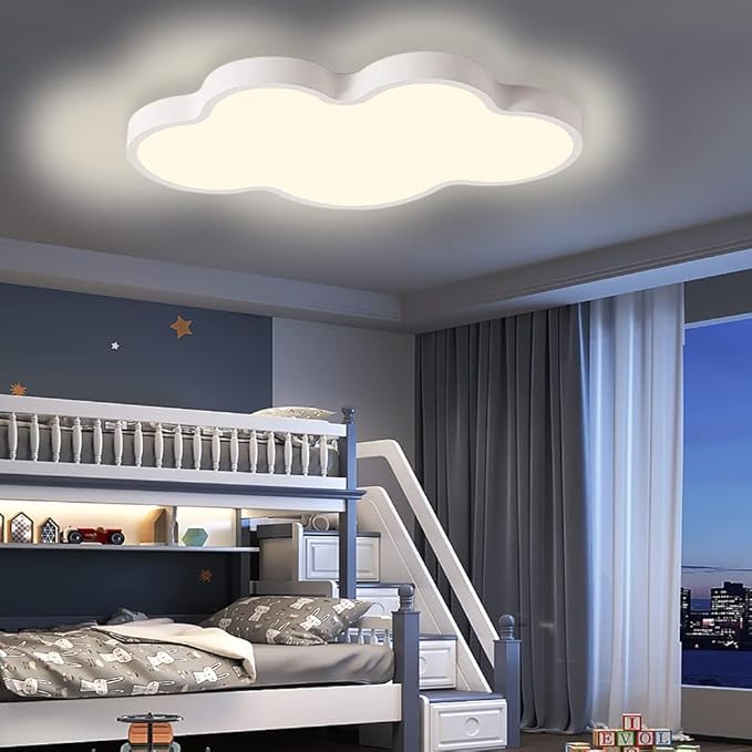 LED Ceiling Light Fixture,Modern 23 Inch Cloud Shape Recessed Ceiling Lights,Dimmable Light,White 36W Close to Ceiling Lighting Flush Mount Living Room Bedroom,3000K-6000K