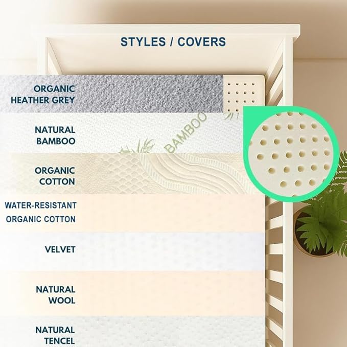 ORGANIC TEXTILES Organic Baby Mattress Topper with Water Resistant Removable Cotton Cover - GOLS/GOTS Certified - Breathable - 2" Bassinet (30"x15")