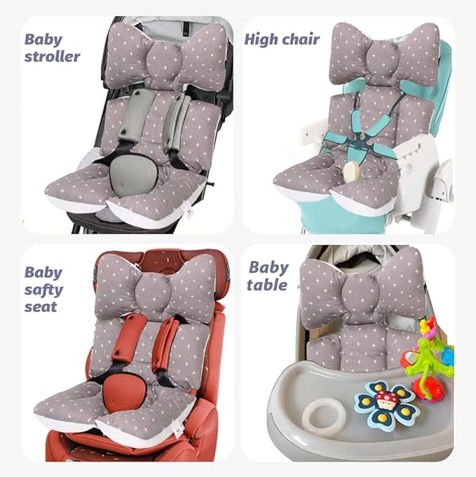 Baby Seat Pad Liner for Stroller–Soft and Breathable，3D Air Mesh Cotton Universal Baby Stroller Cushion (Grey Cross)