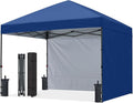 ABCCANOPY Easy Pop up Canopy Tent with 2 Sidewalls for Outdoor Sun Blocking or Rain Protection,10x10, Navy Blue