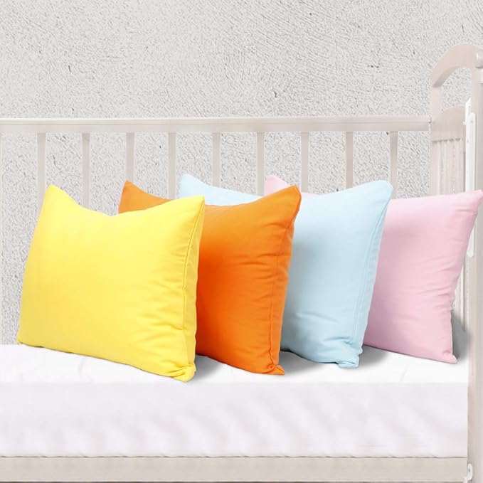 NTBAY Zippered Toddler Pillowcases Set of 2, 100% Brushed Microfiber 13x18 Pillowcases, Super Soft and Cozy Travel Kids Nursery Pillow Cases, 13x18 Inches, Yellow